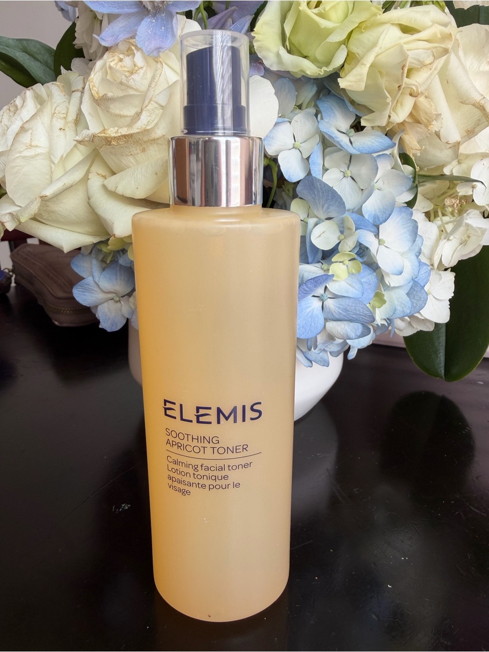 ELEMIS Apricot Facial Toner Spray in Peach-Gold Bottle